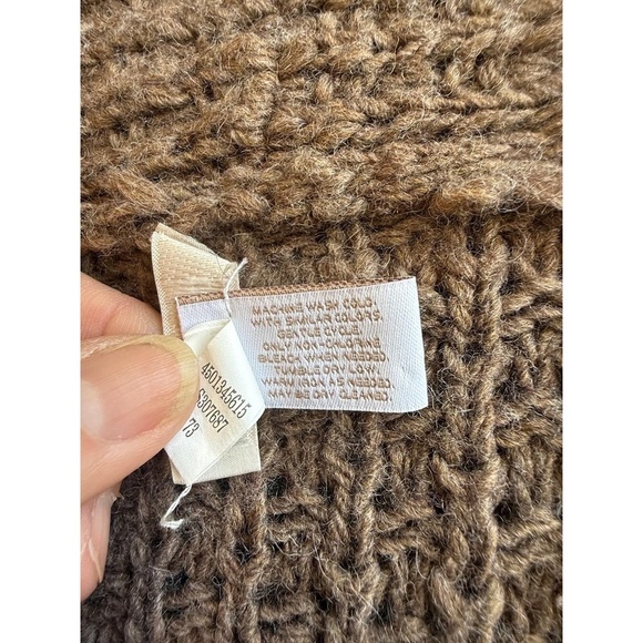 Chico's Cardigan Womens Size 2 Taupe Short Sleeved Chunky Knit  Cozy Soft Warm - Picture 5 of 9